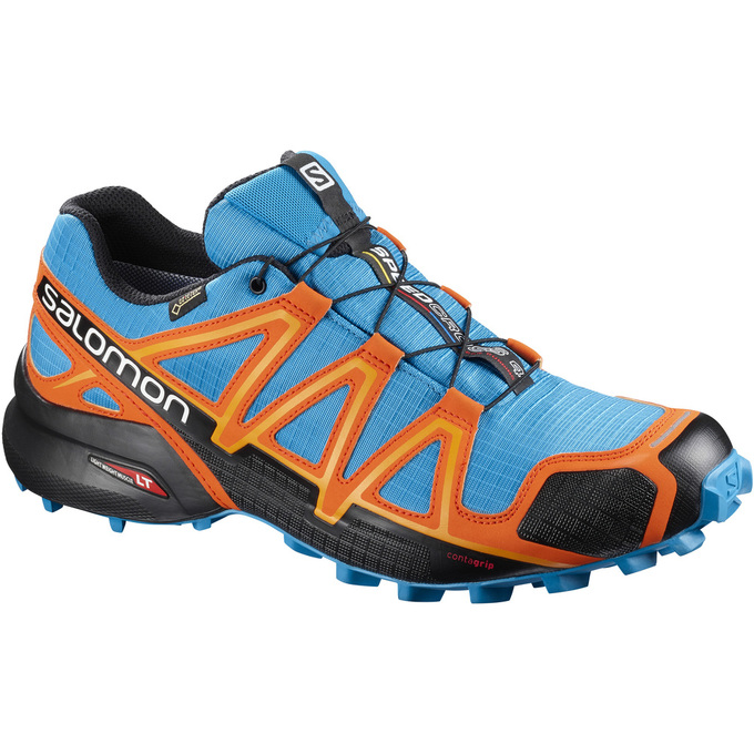 Buty Do Biegania W Terenie Męskie Salomon SPEEDCROSS 4 GTX® - Niebieskie / Pomarańczowe / Czarne - P